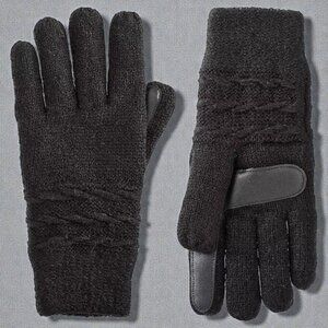 Isotoner Womens Black SmartDri Knit Gloves Touchscreen One Size NWT